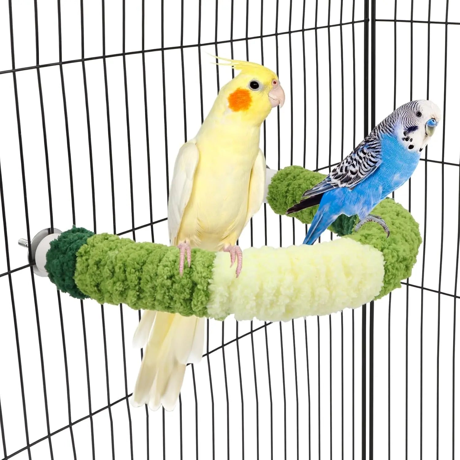Plush Bird Perch Stand Cozy Parrot Cage Perch 8.7x7.1in