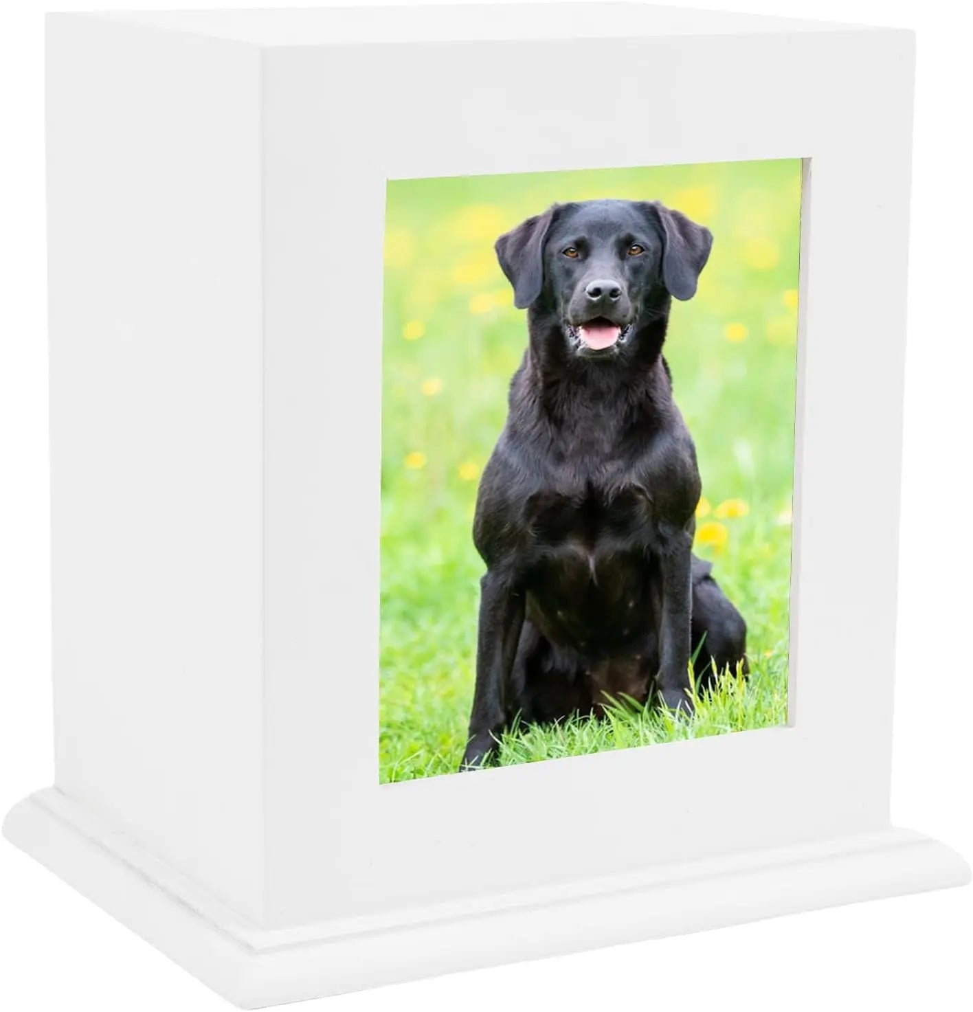 Wooden Pet Memorial Urn with Photo Frame Keepsake Box for Dogs & Cats