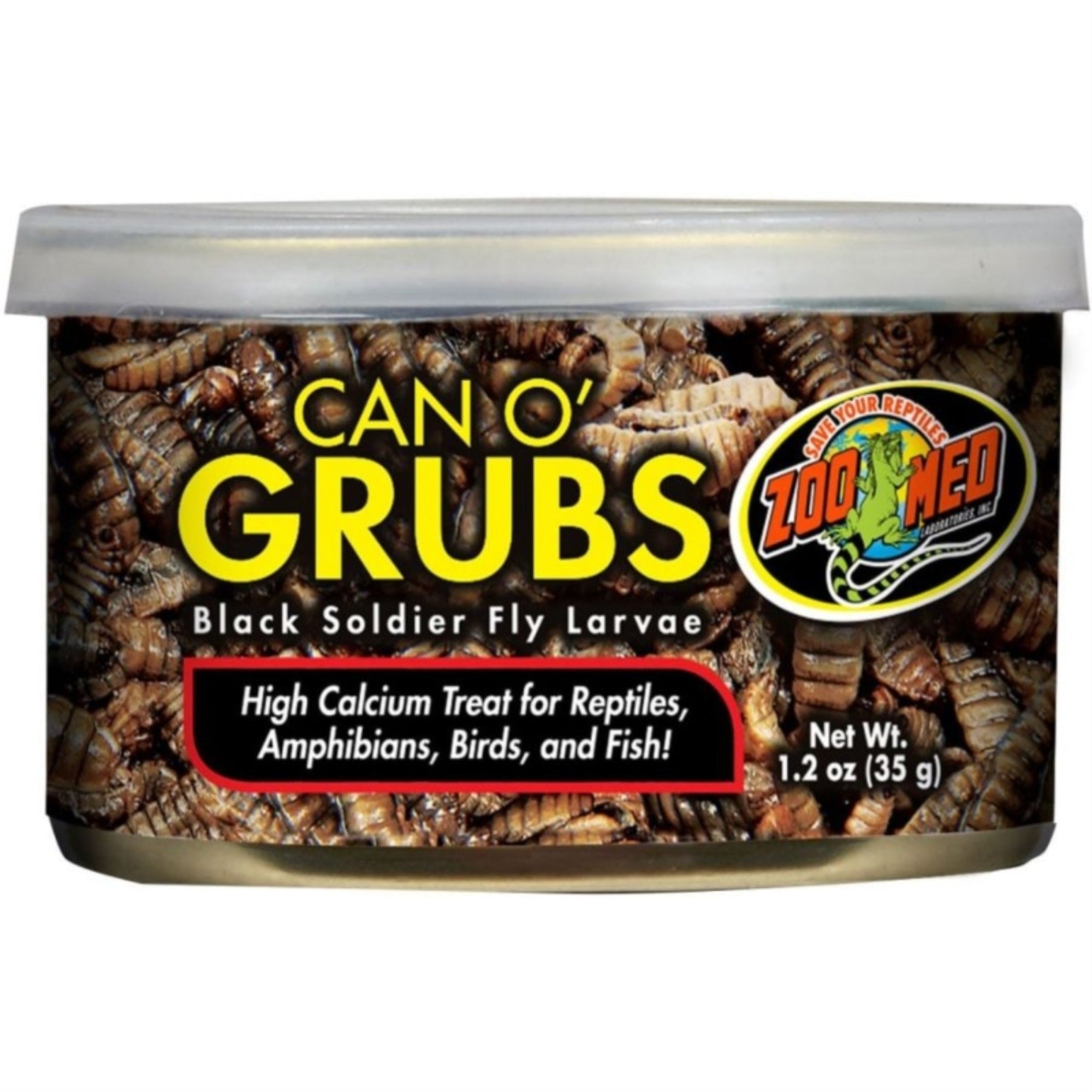 Zoo Med Can O Grubs Black Soldier Fly Larvae High Calcium Treat - 1.2 oz