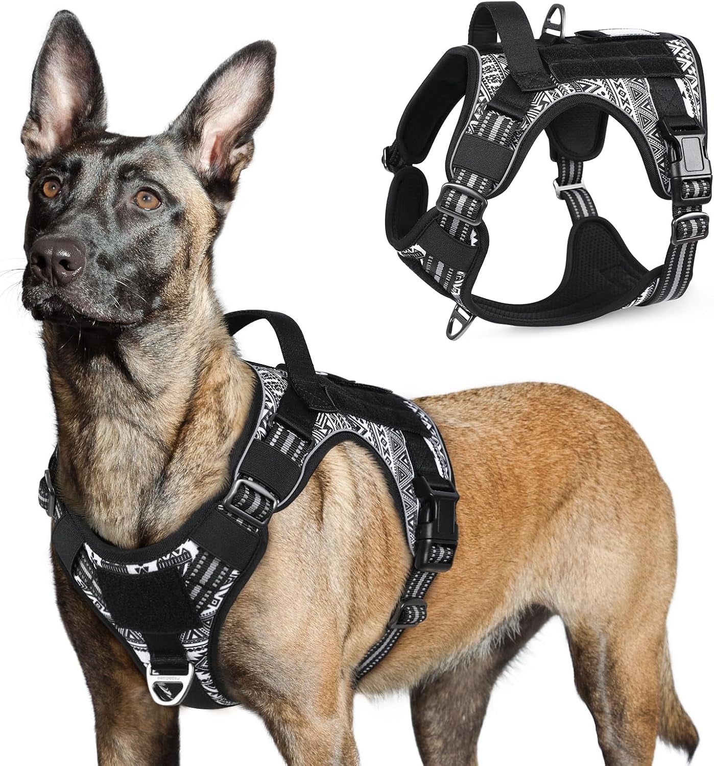 No-Pull Tactical Dog Harness MOLLE Vest for Medium & Large Dogs