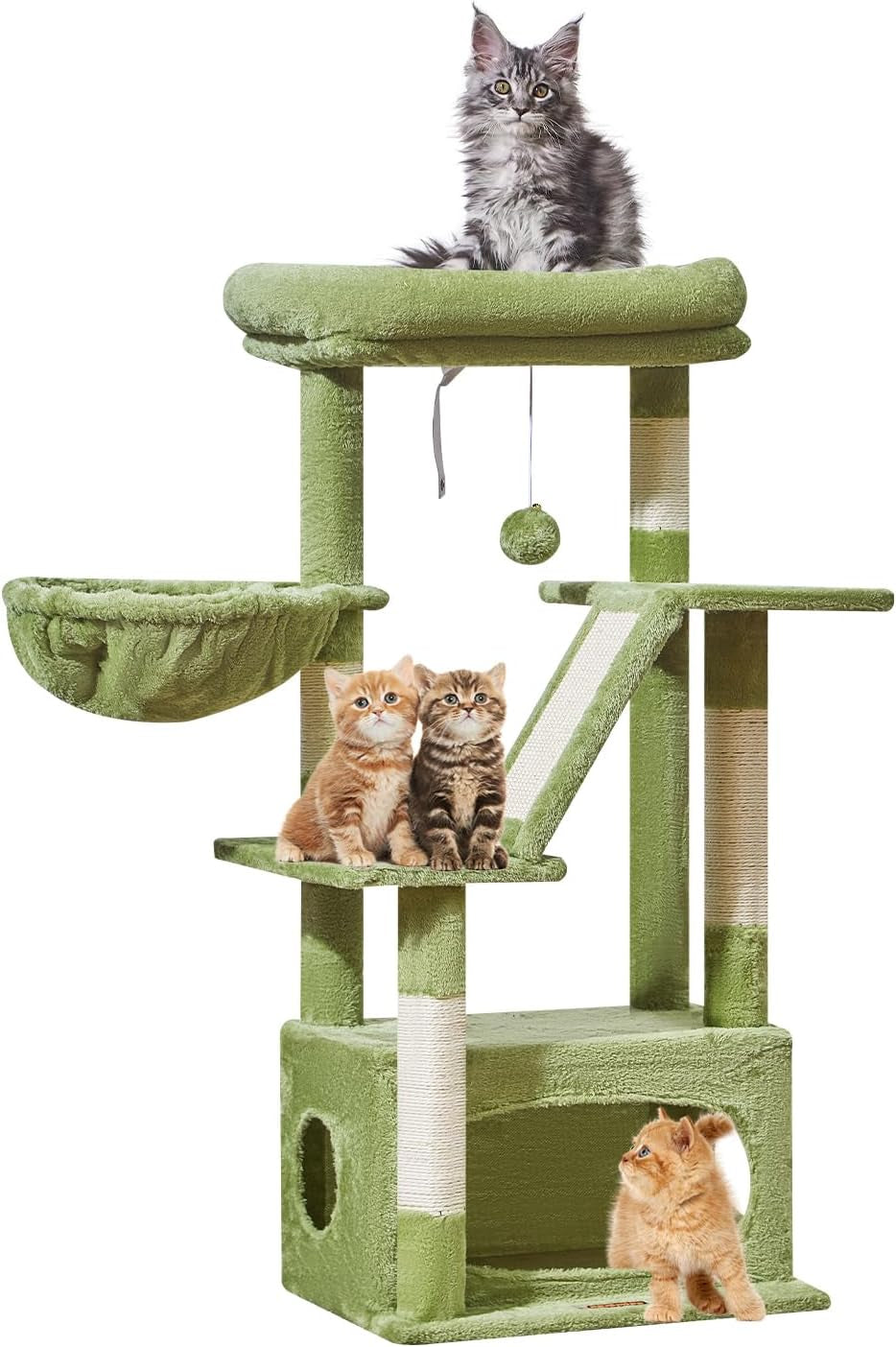 38-Inch Cat Tree for Indoor Cats | Kitten Tower with Condo, Hammock & Perch