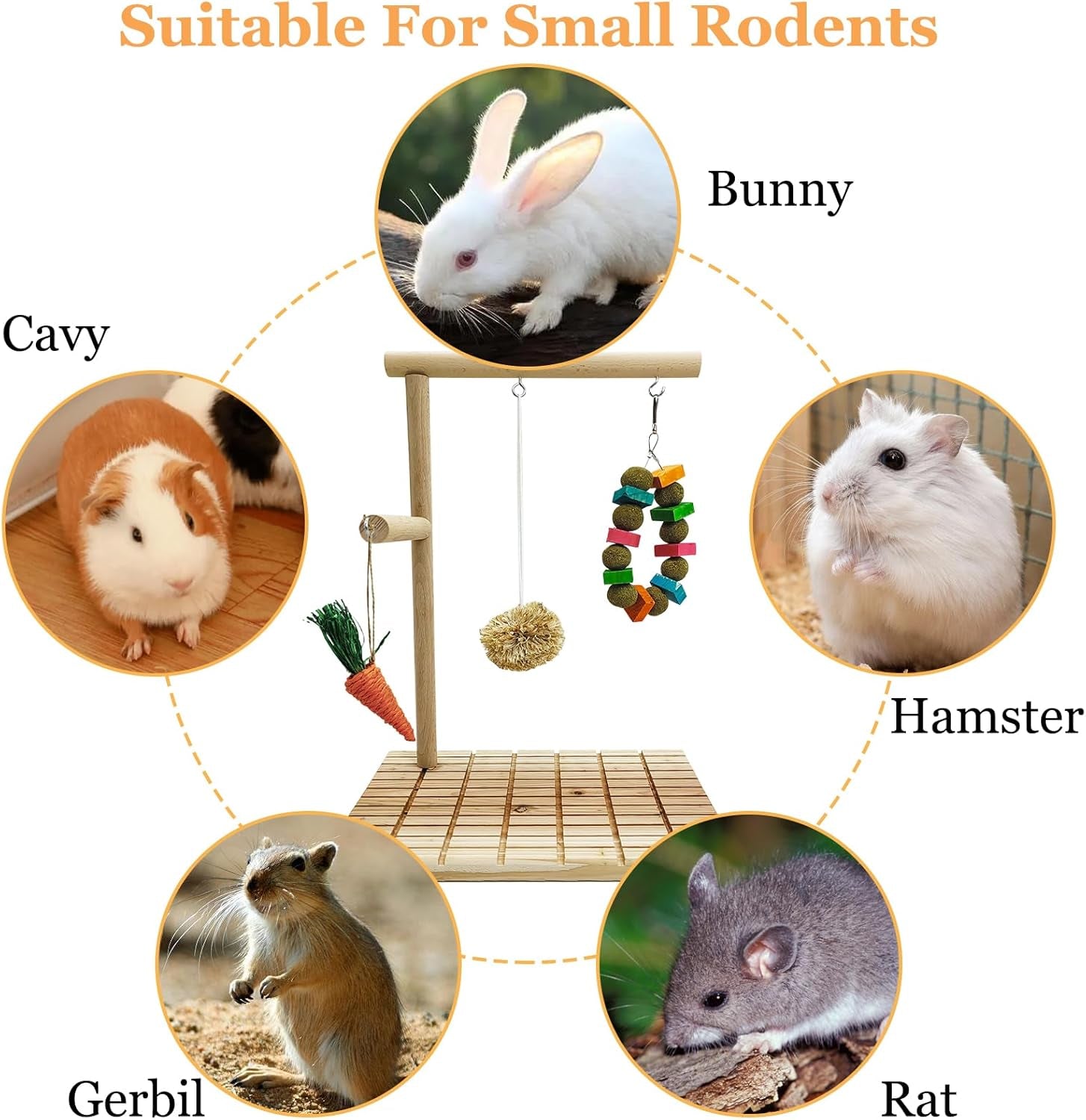 Rabbit Chew Toys Scratch Board Bunny Teeth Grinding Toy Set Small Pet