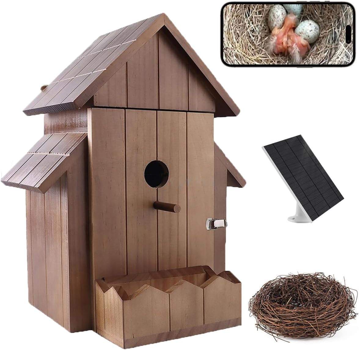 Bird House Camera Solar WiFi 1080P HD Motion Detection Night Vision
