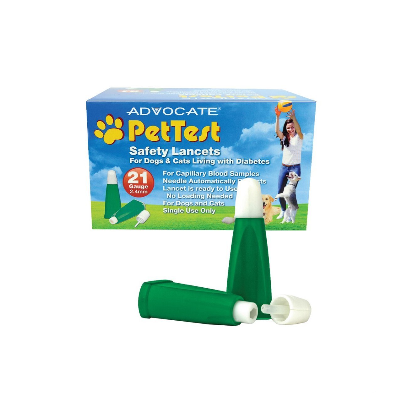 Advocate PetTest Safety Lancets 21 Gauge Box of 100