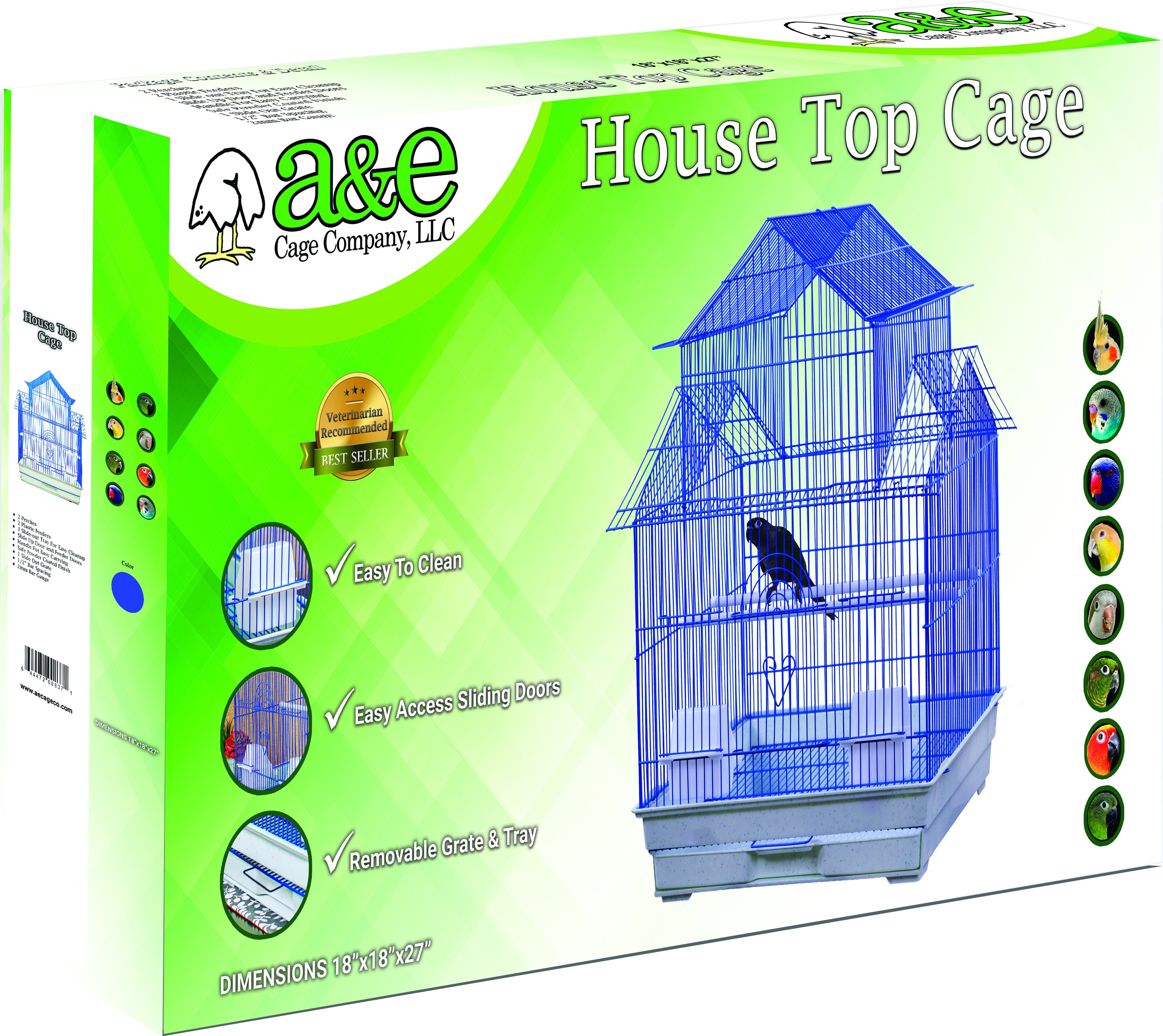 Ae Cage Company House Top Bird Cage Purple
