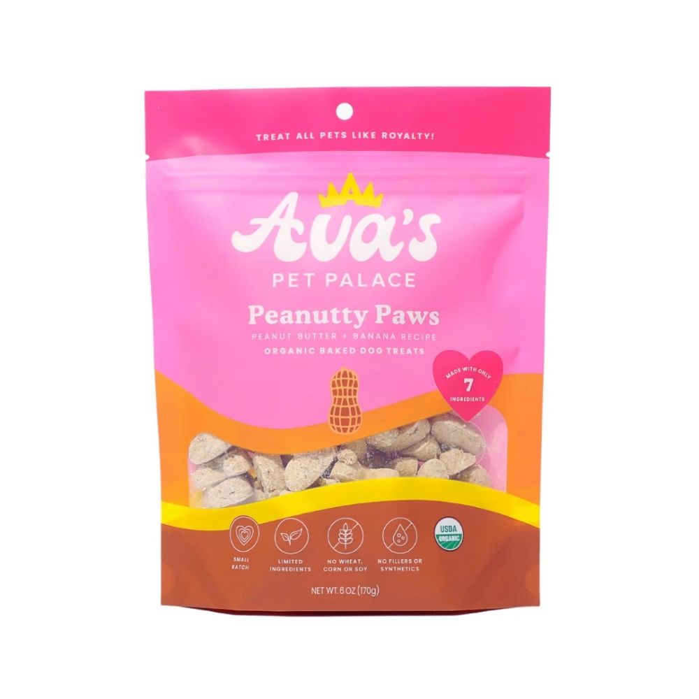 Ava's Pet Palace Peanutty Paws Organic Oven-Baked Dog Treats, 6 oz per Bag, 2-Pack