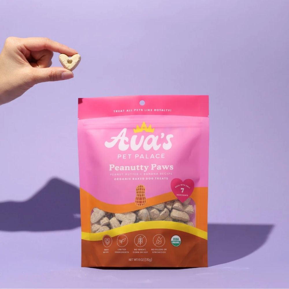 Ava's Pet Palace Peanutty Paws Organic Oven-Baked Dog Treats, 6 oz per Bag, 2-Pack
