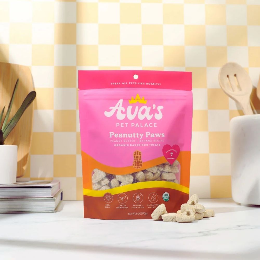 Ava's Pet Palace Peanutty Paws Organic Oven-Baked Dog Treats, 6 oz per Bag, 2-Pack