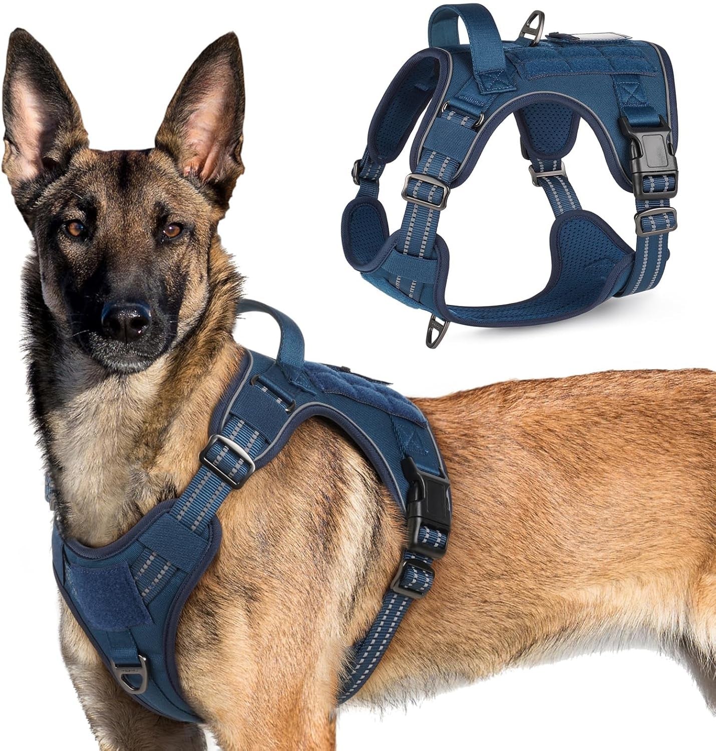 No-Pull Tactical Dog Harness MOLLE Vest for Medium & Large Dogs