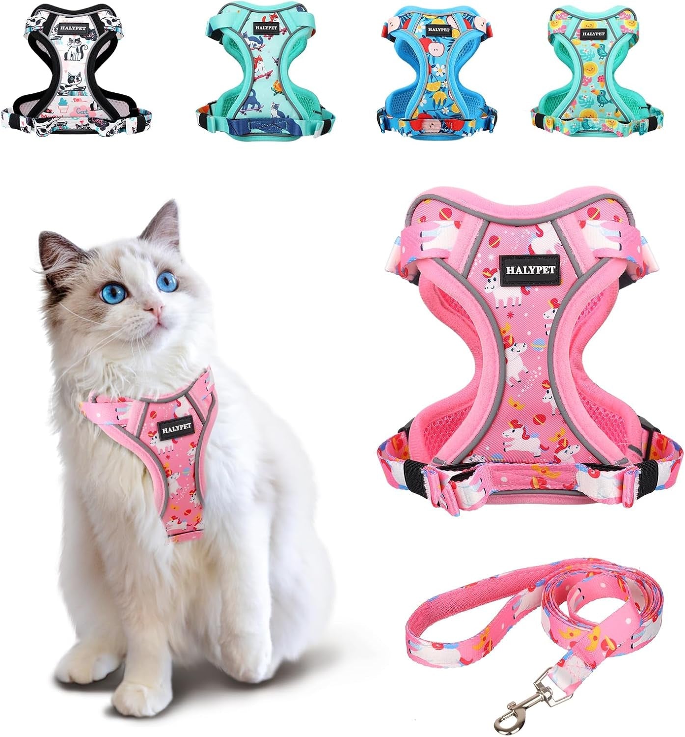 Cat Harness and Leash Set Escape Proof Reflective Adjustable Vest