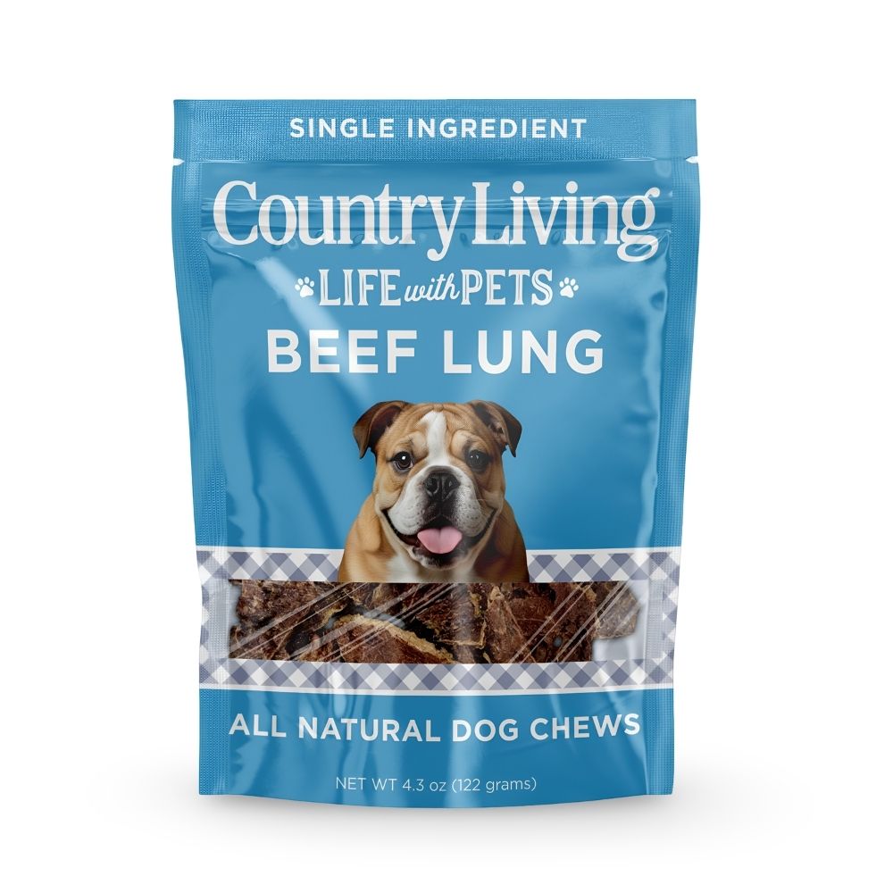 Country Living 4-6 Beef Lung Slices Dog Treats  8oz Bag  100% Natural, Single-Ingredient, High-Protein, Grain-Free Dog Treats  Crunchy & Lightweight