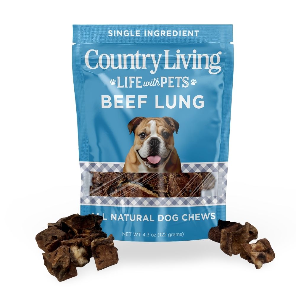 Country Living 4-6 Beef Lung Slices Dog Treats  8oz Bag  100% Natural, Single-Ingredient, High-Protein, Grain-Free Dog Treats  Crunchy & Lightweight
