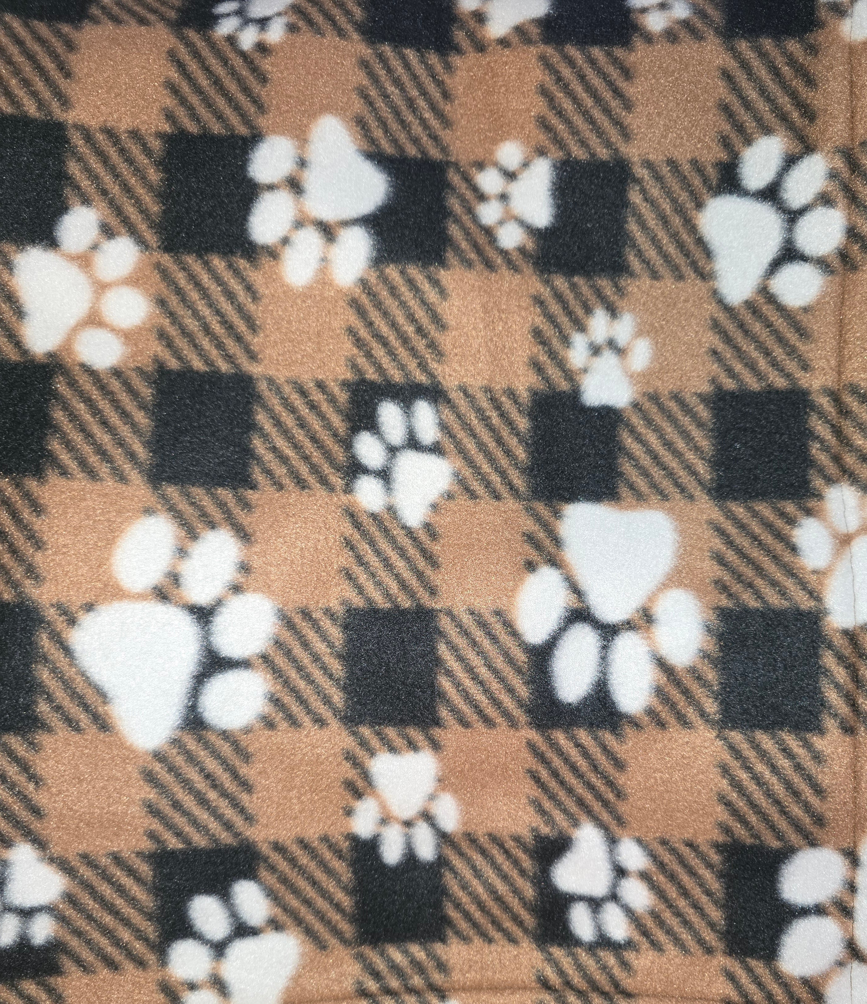 Dog Blanket  - brown plaid foot print