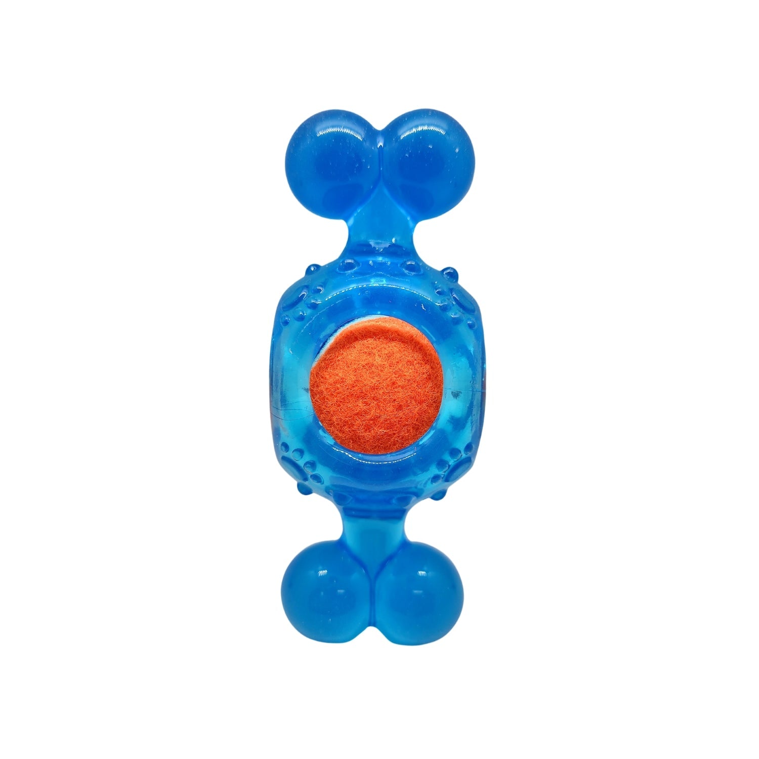 Blue TPR Dog Toy with Squeaky Tennis Ball
