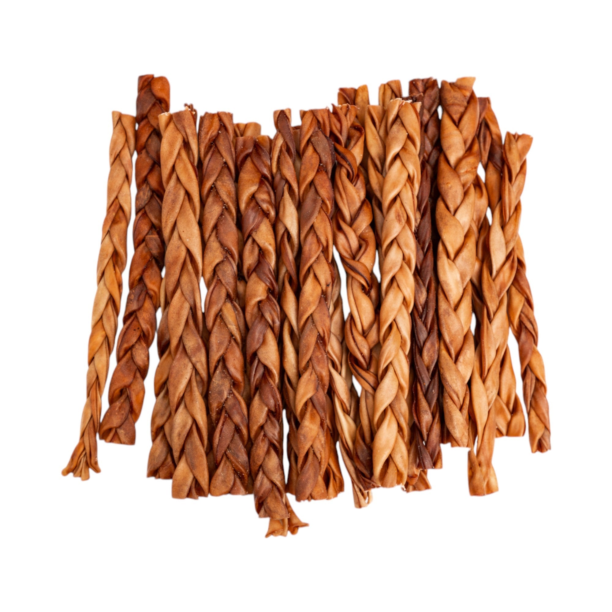 12" Braided Beef Collagen Sticks for Dogs, 25-Pack