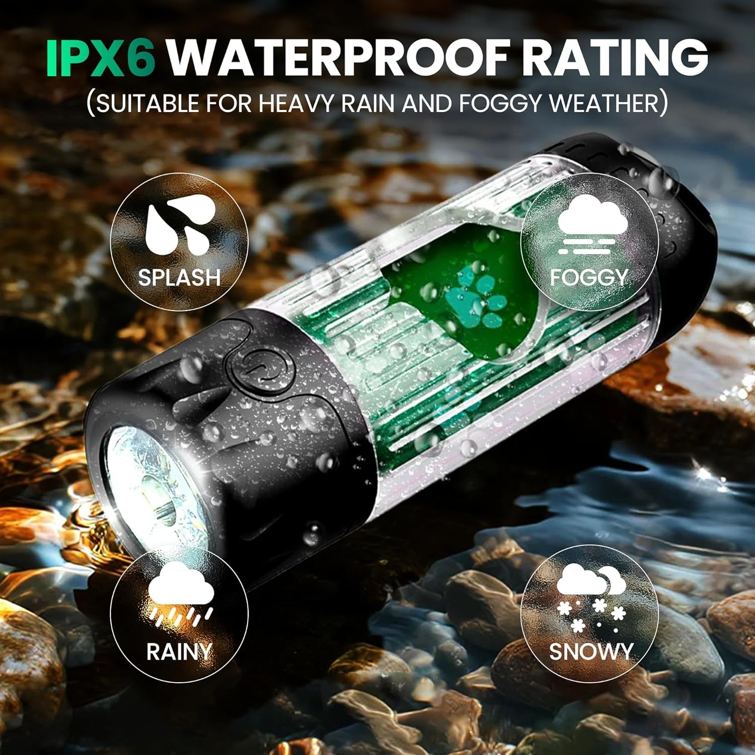 Dog Poop Bag Dispenser LED Flashlight USB C Rechargeable 45 Bags