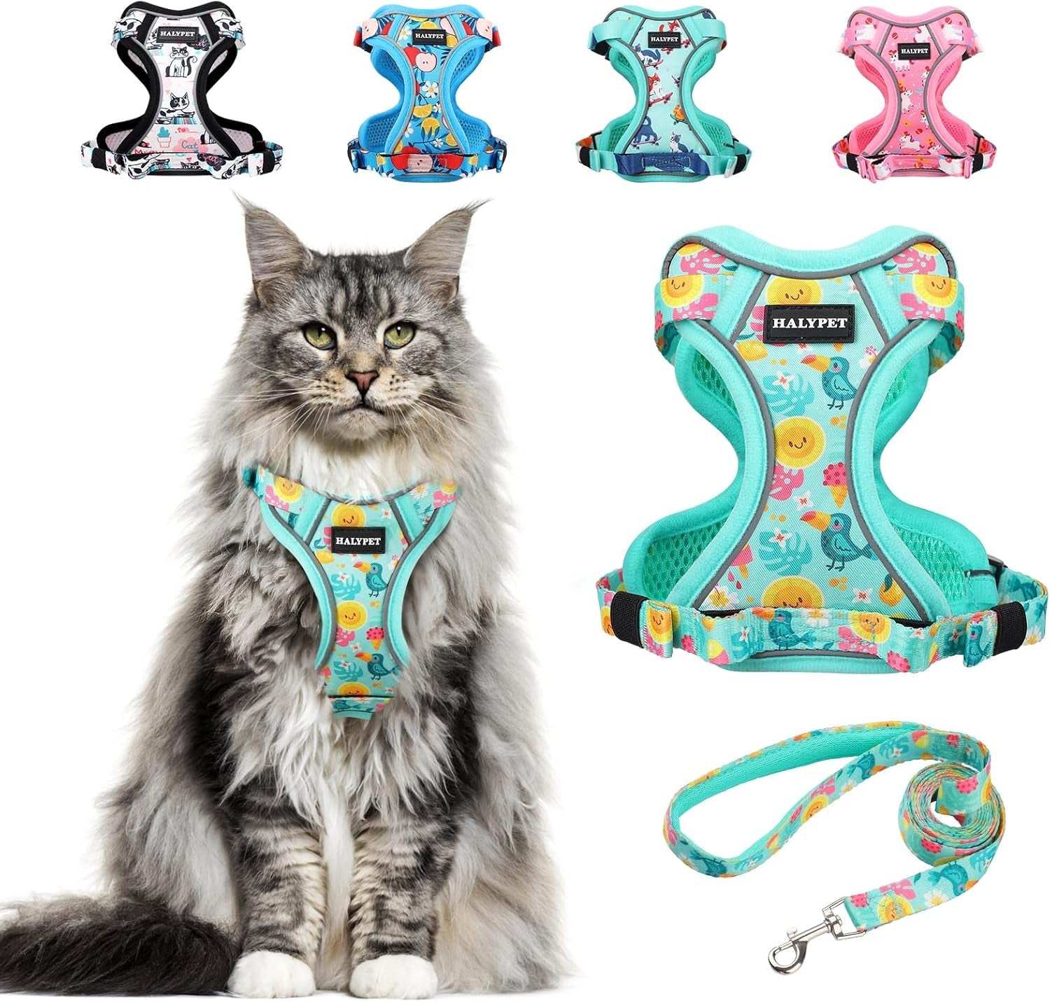 Cat Harness and Leash Set Escape Proof Reflective Adjustable Vest