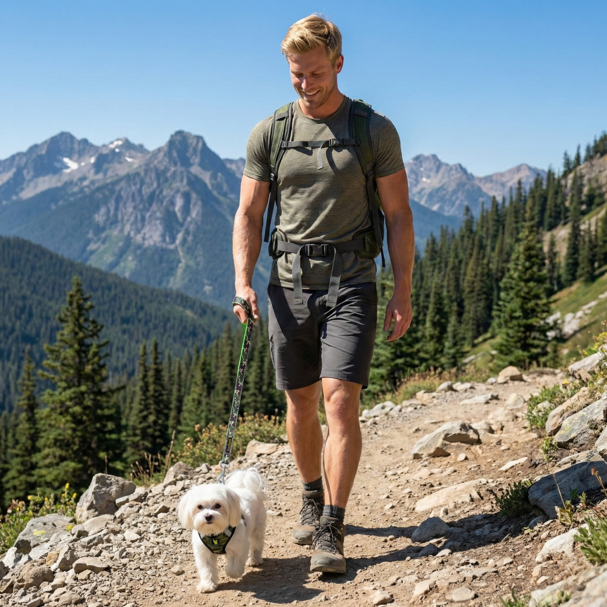 EcoBark Camo Dog Leash- Comfort Grip Padded Leash - 4ft, 5ft, and 6ft for Small and Medium Dogs