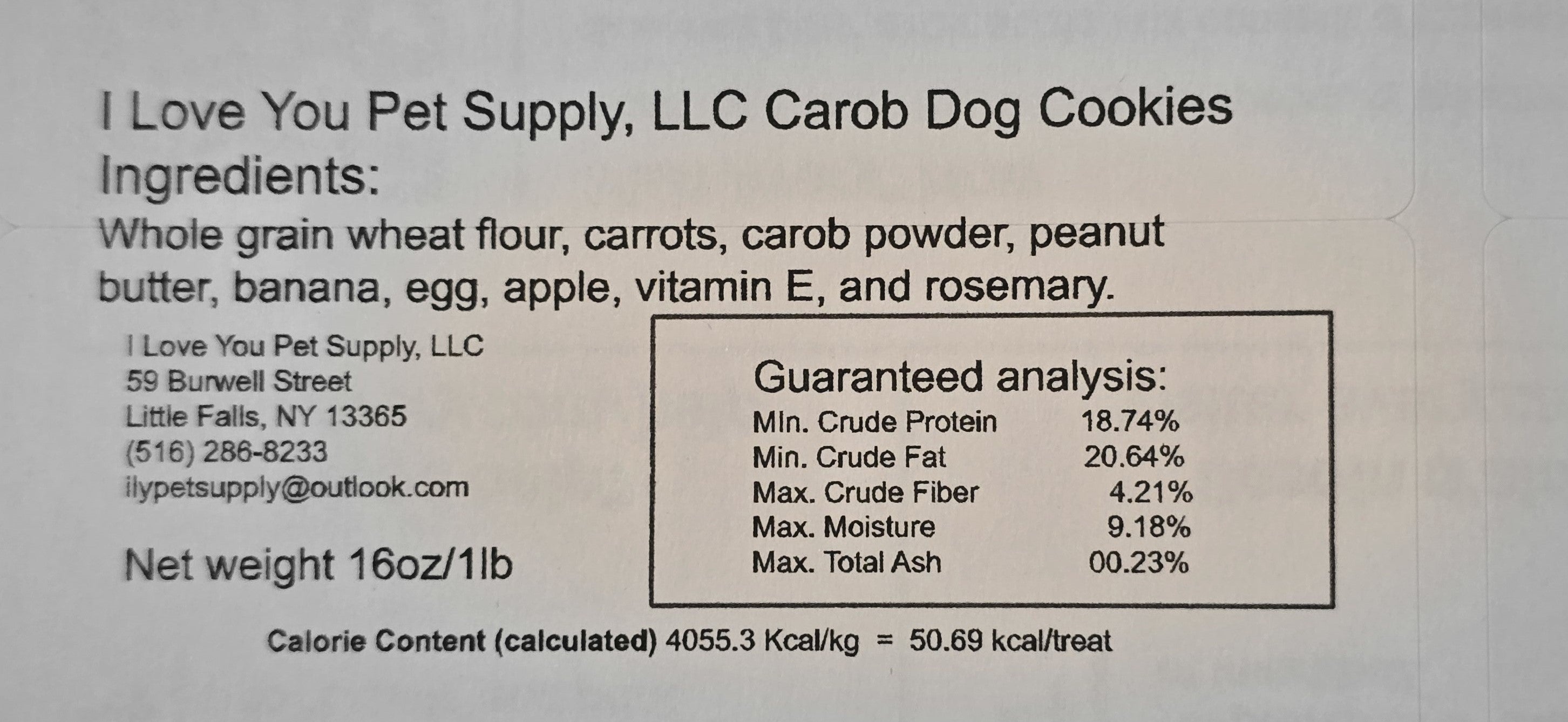 I Love You Pet Supply LLC Carob Dog Cookies - Only sold in New York State