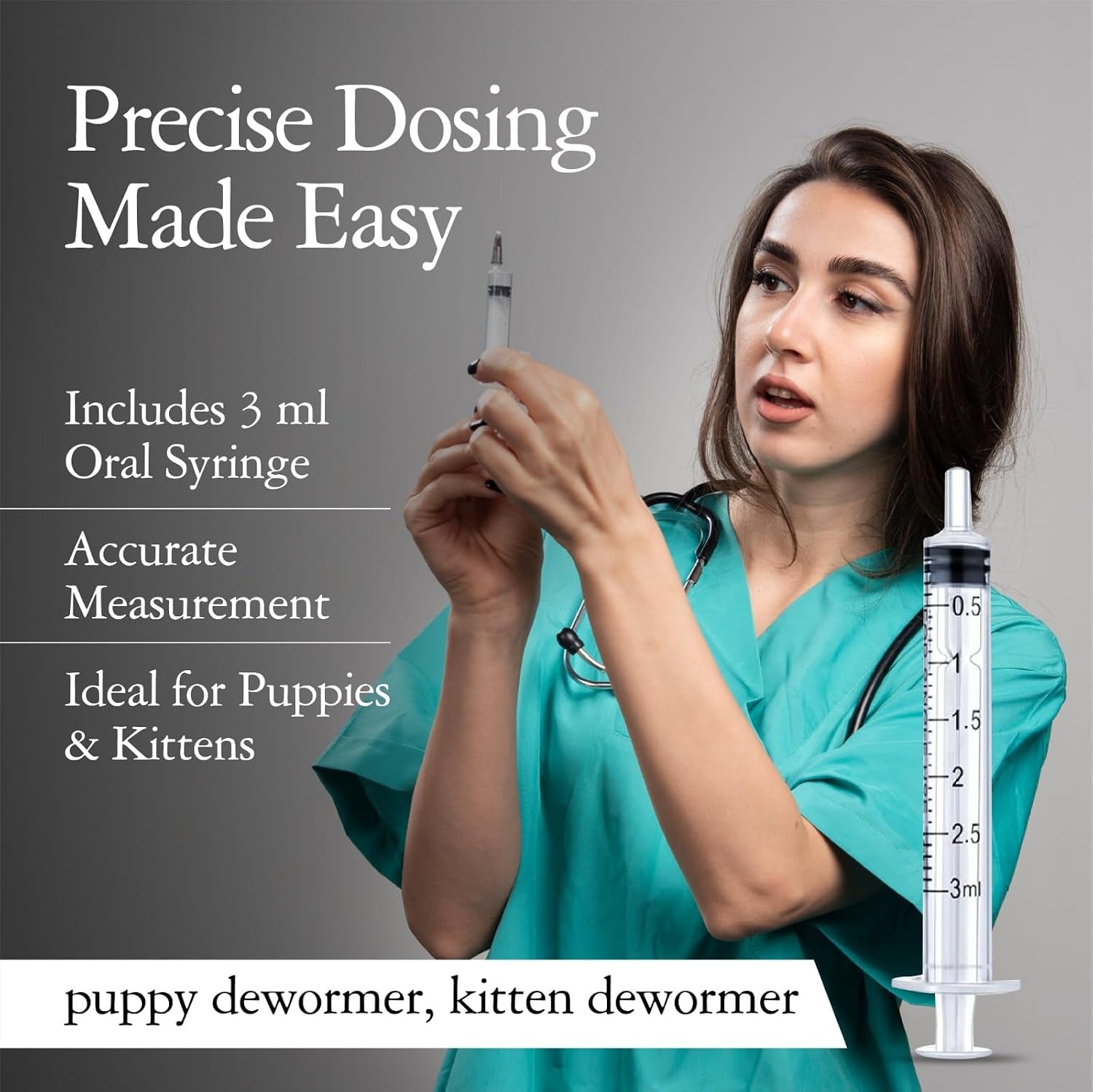 Liquid Dog Cat Dewormer Chicken Flavor 4oz with Dosing Syringe Made USA