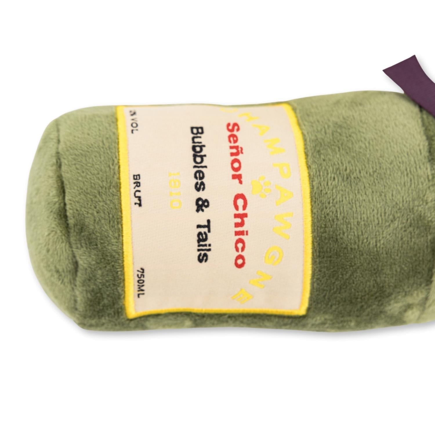 Champawgne Cheers Plush Dog Toy Set, Glass & Bottle, Squeakers & Crinkle Paper
