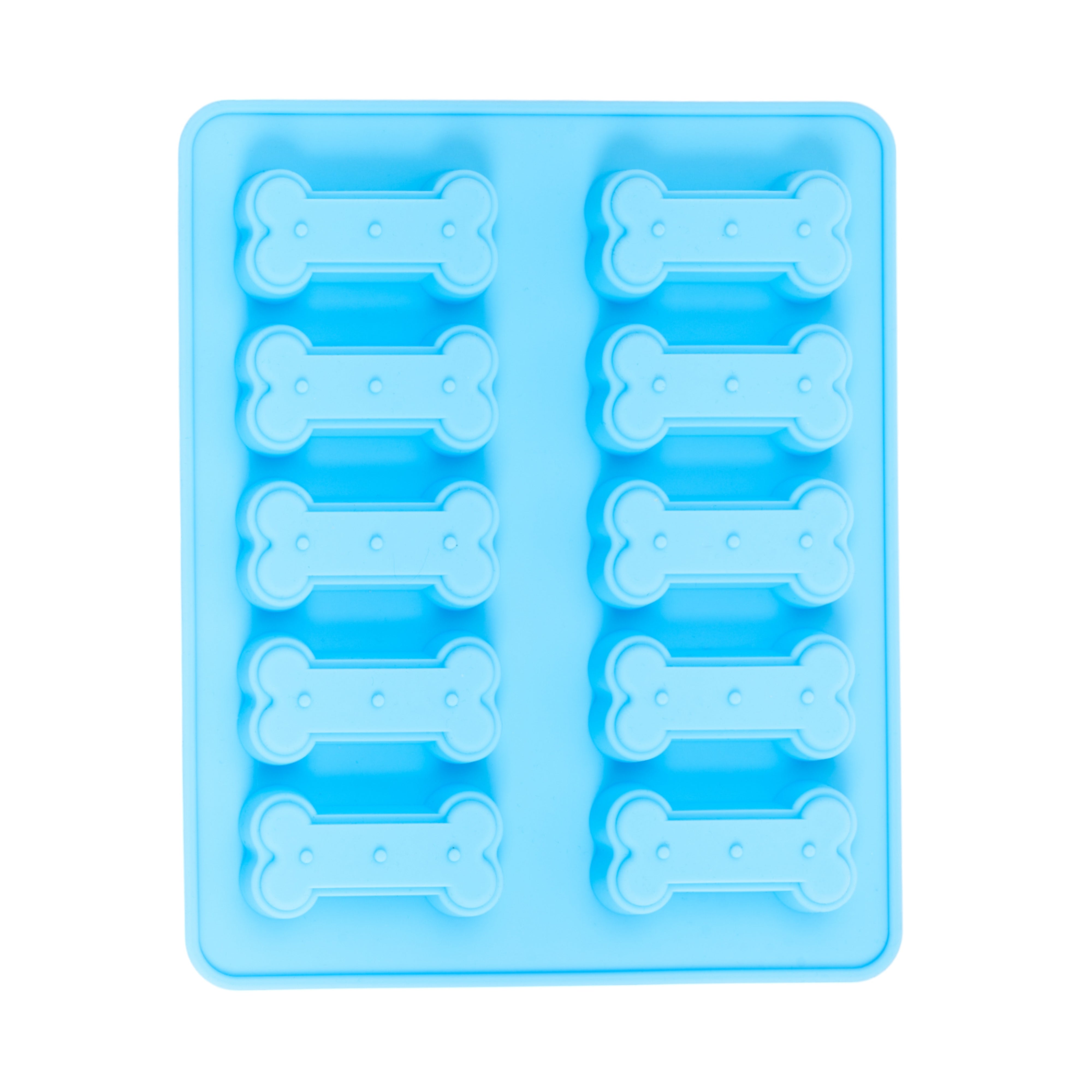 Country Living Bone-Shaped Silicone Baking Tray (10-Cavity Mold)  for Homemade Dog Treats, Candy, Cookies, Chocolate, and Ice Cubes