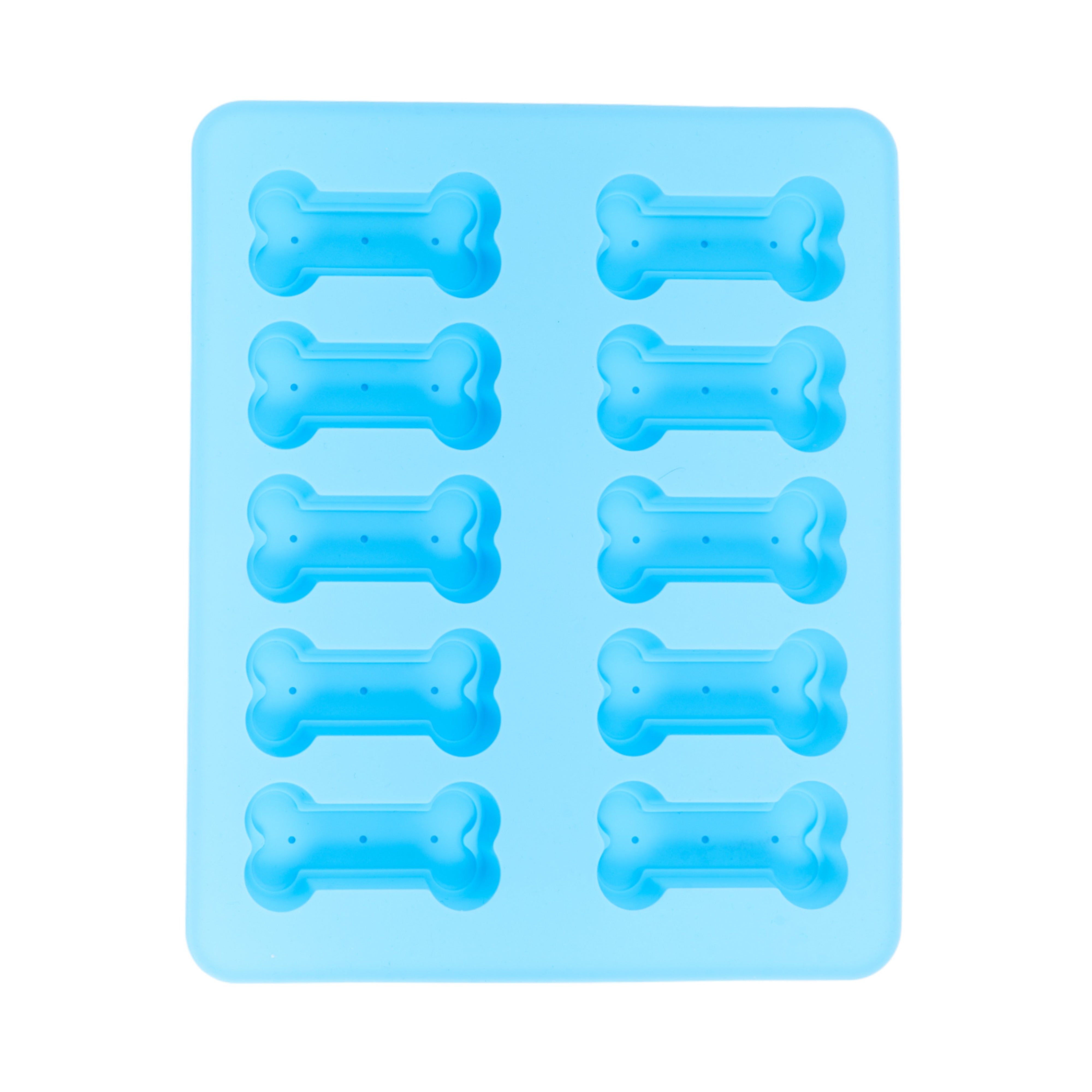 Country Living Bone-Shaped Silicone Baking Tray (10-Cavity Mold)  for Homemade Dog Treats, Candy, Cookies, Chocolate, and Ice Cubes