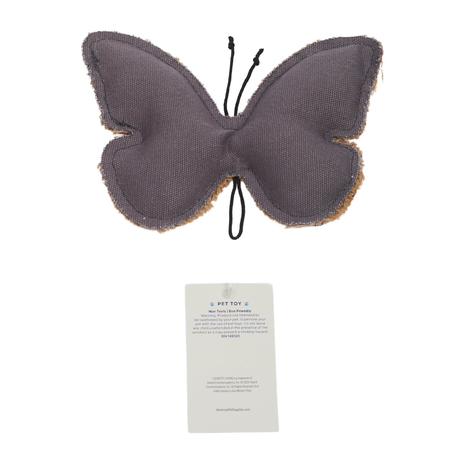Butterfly-Shaped Canvas & Jute Dog Chew Toy