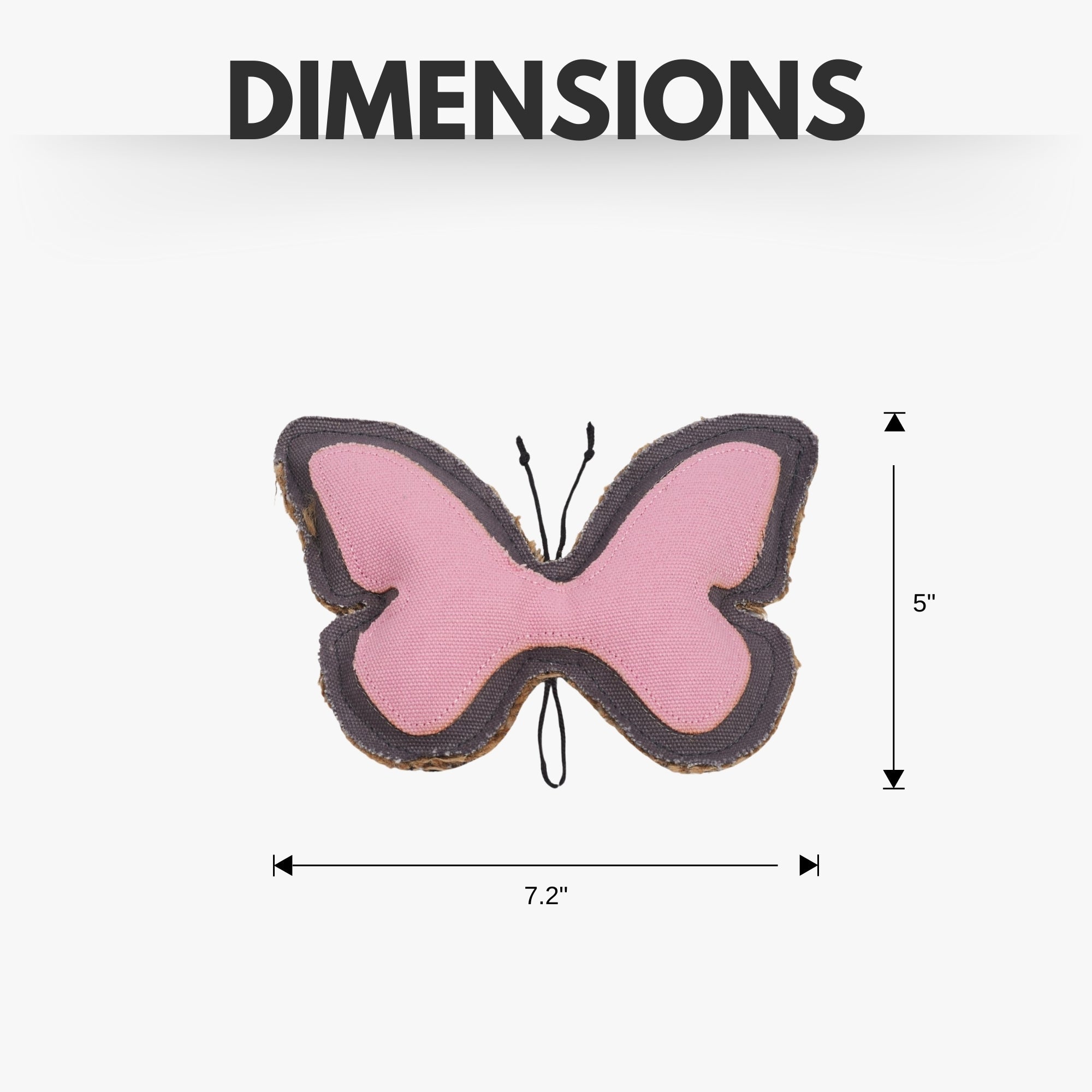 Butterfly-Shaped Canvas & Jute Dog Chew Toy