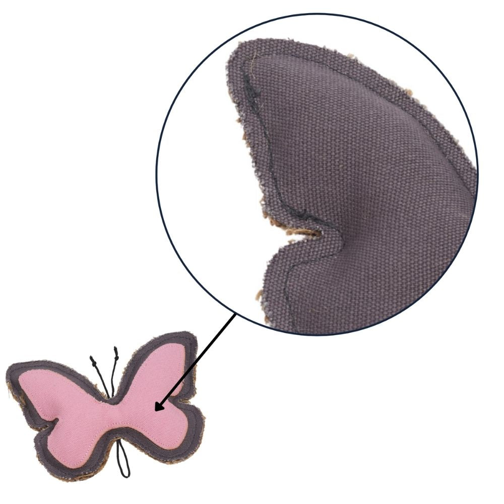 Butterfly-Shaped Canvas & Jute Dog Chew Toy