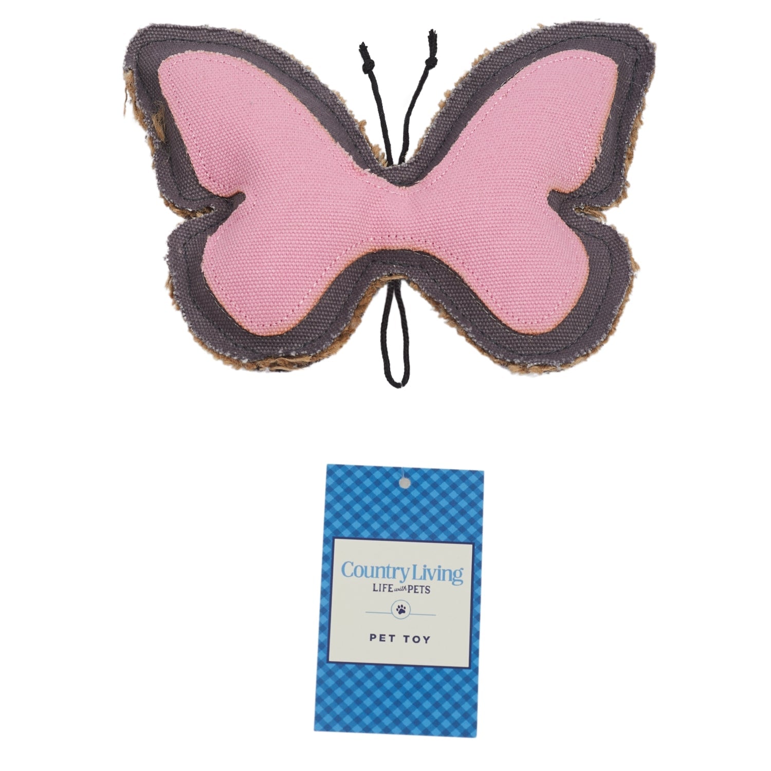 Butterfly-Shaped Canvas & Jute Dog Chew Toy