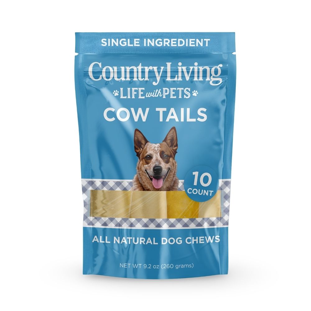 Country Living 5-7 Cow Tails Dog Chews  10 Count Bag  All-Natural, Single-Ingredient, Long-Lasting Beef Chews  High-Protein, Grain-Free  Promotes Dental Health