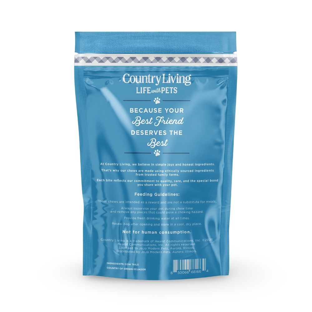 Country Living 5-7 Cow Tails Dog Chews  10 Count Bag  All-Natural, Single-Ingredient, Long-Lasting Beef Chews  High-Protein, Grain-Free  Promotes Dental Health