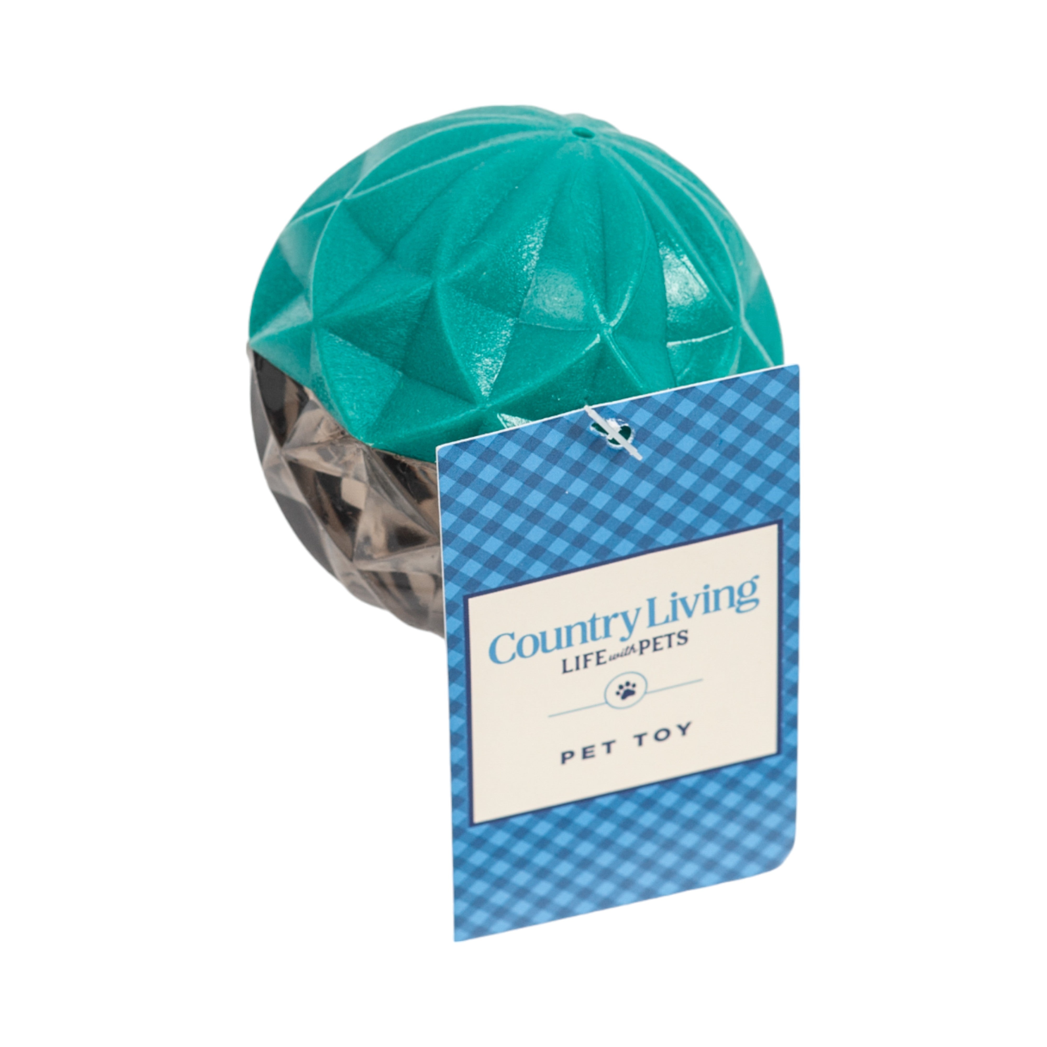 Country Living Geometric Textured TPR Ball Dog Toy, 2.8-Inch Size