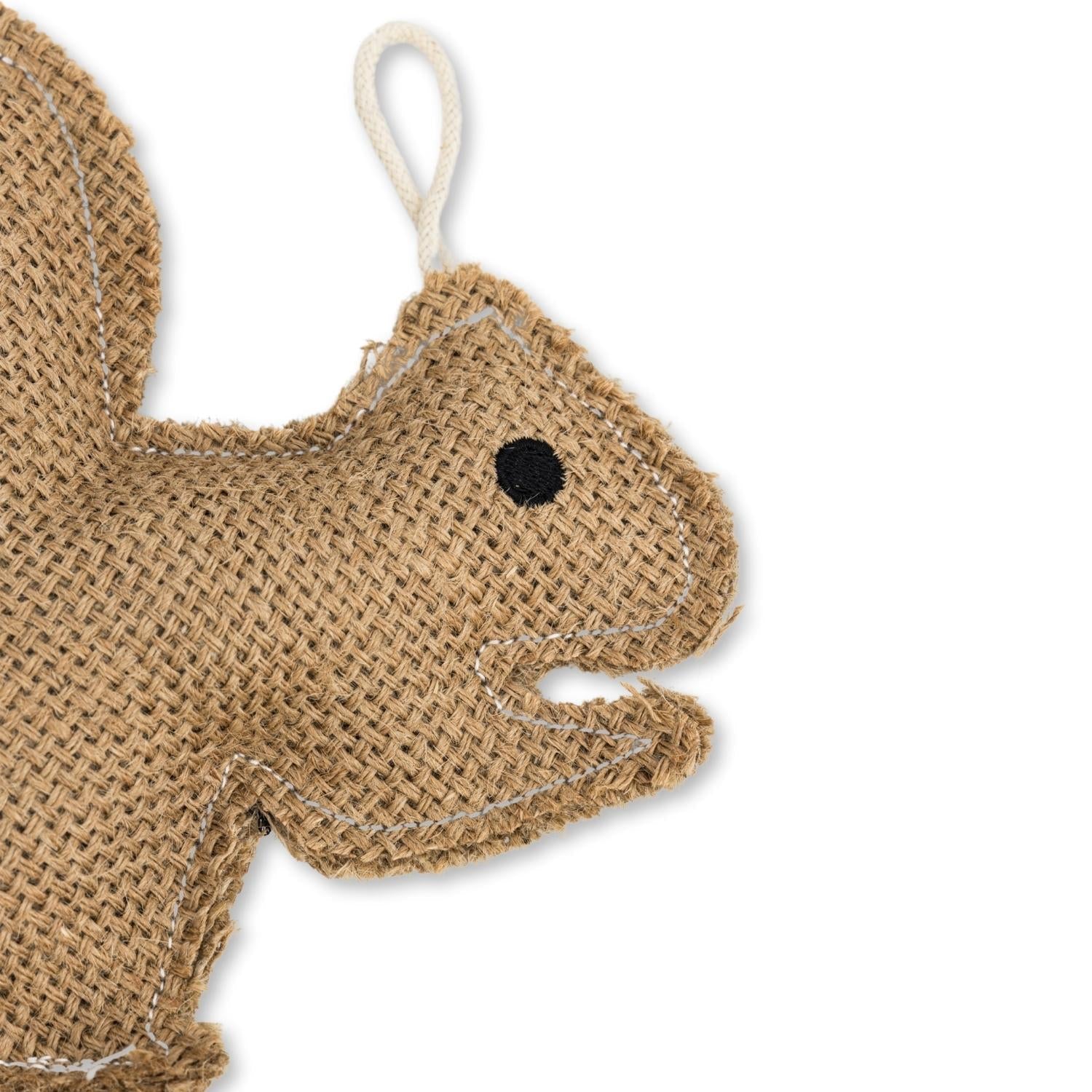Rustic Jute Squirrel Dog Toy, 7.5 × 6 in, for Small to Medium Dogs