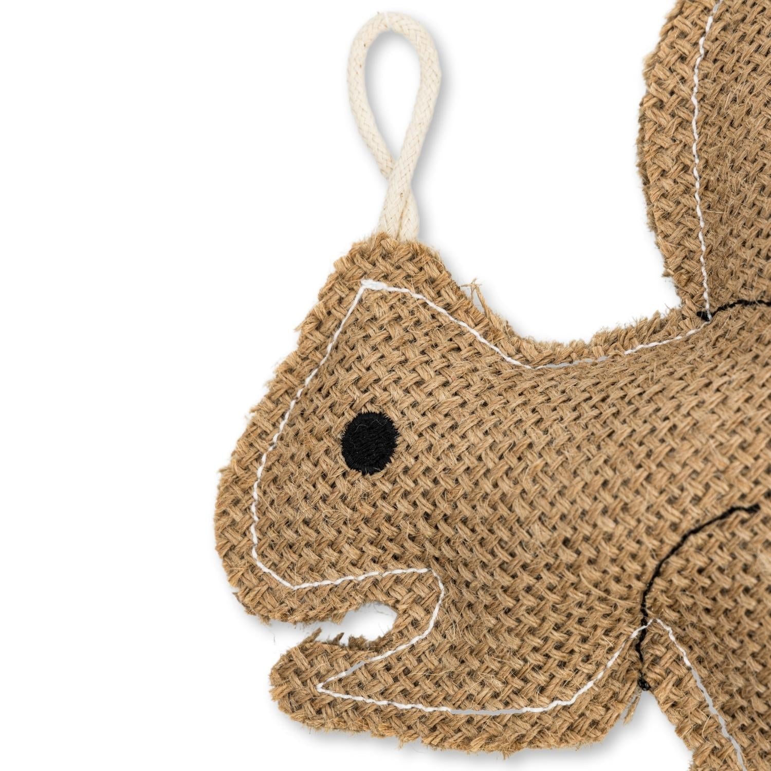 Rustic Jute Squirrel Dog Toy, 7.5 × 6 in, for Small to Medium Dogs