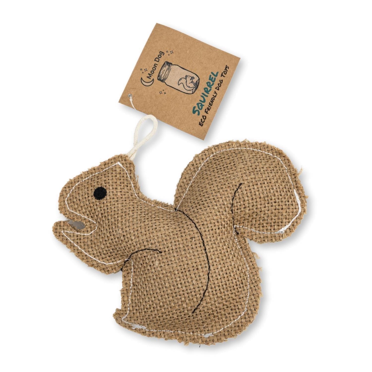Rustic Jute Squirrel Dog Toy, 7.5 × 6 in, for Small to Medium Dogs