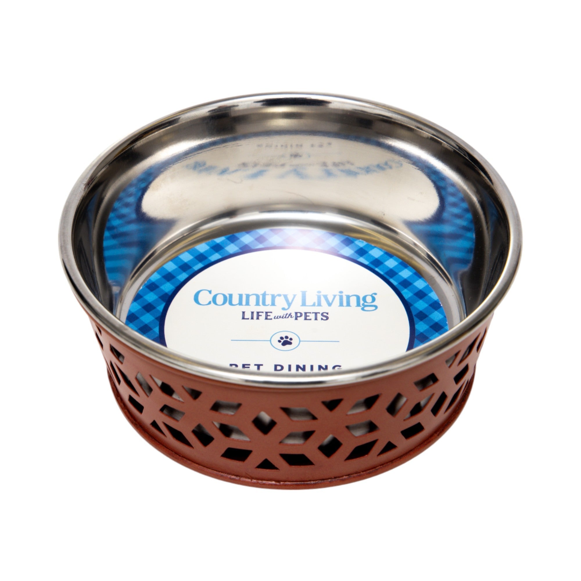Country Living Set of 2 Stainless Steel Dog Bowls  Farmhouse Style, Ideal for Small to Medium Dogs