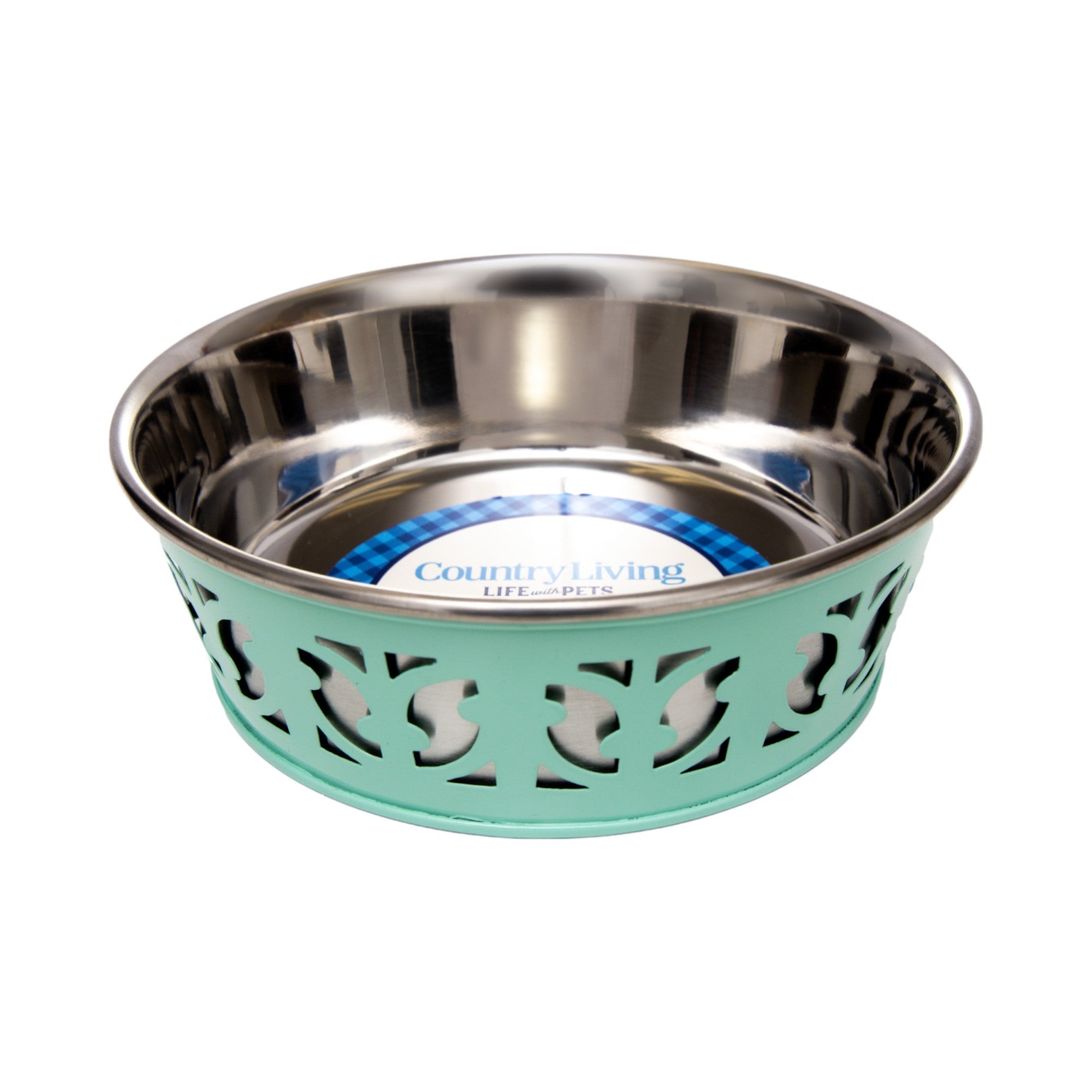 Country Living Set of 2 Stainless Steel Dog Bowls  Farmhouse Style, Ideal for Small to Medium Dogs