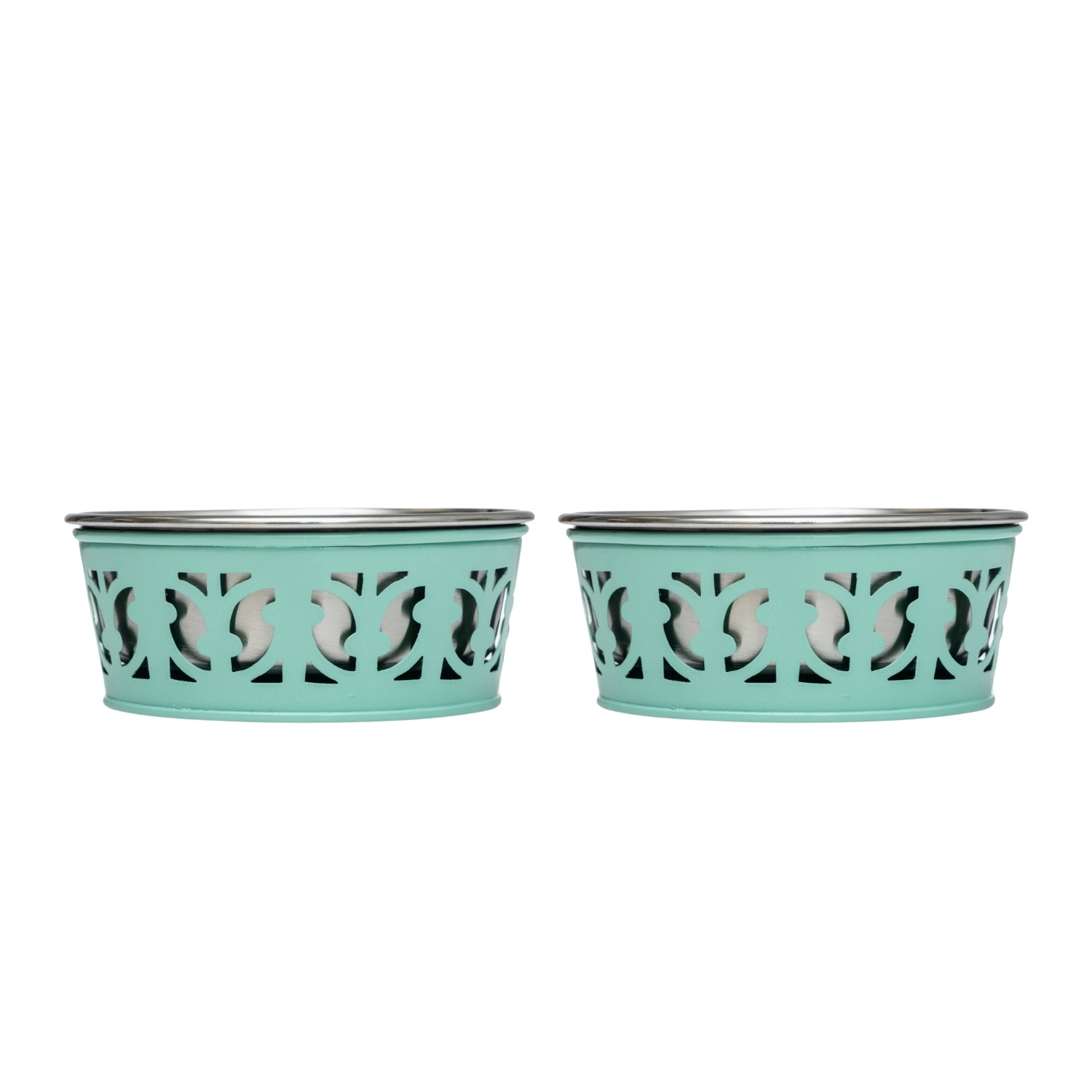 Country Living Set of 2 Stainless Steel Dog Bowls  Farmhouse Style, Ideal for Small to Medium Dogs