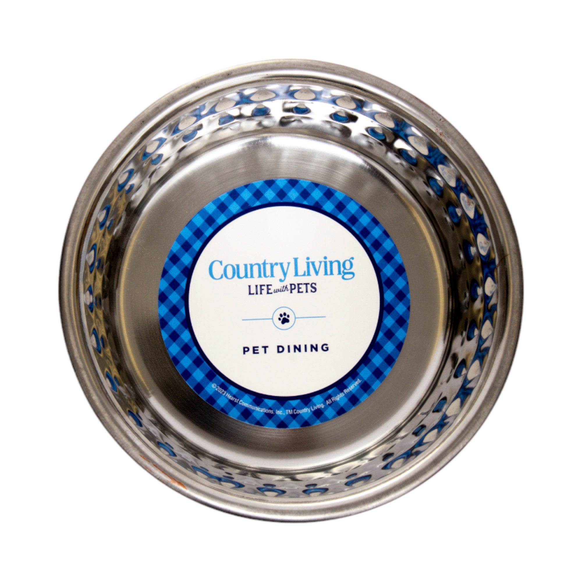 Country Living Set of 2 Hammered Stainless Steel Dog Bowls  Lavender