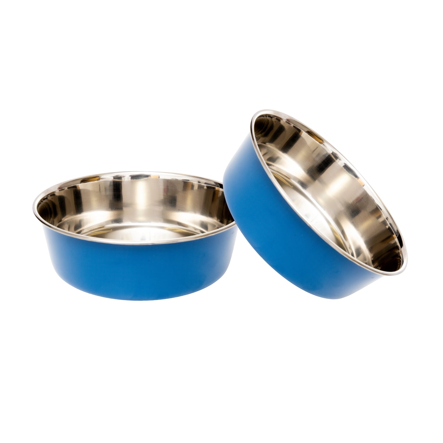 Country Living Set of 2 Heavy Gauge Stainless Steel Dog Bowls - Perfect for Food & Water