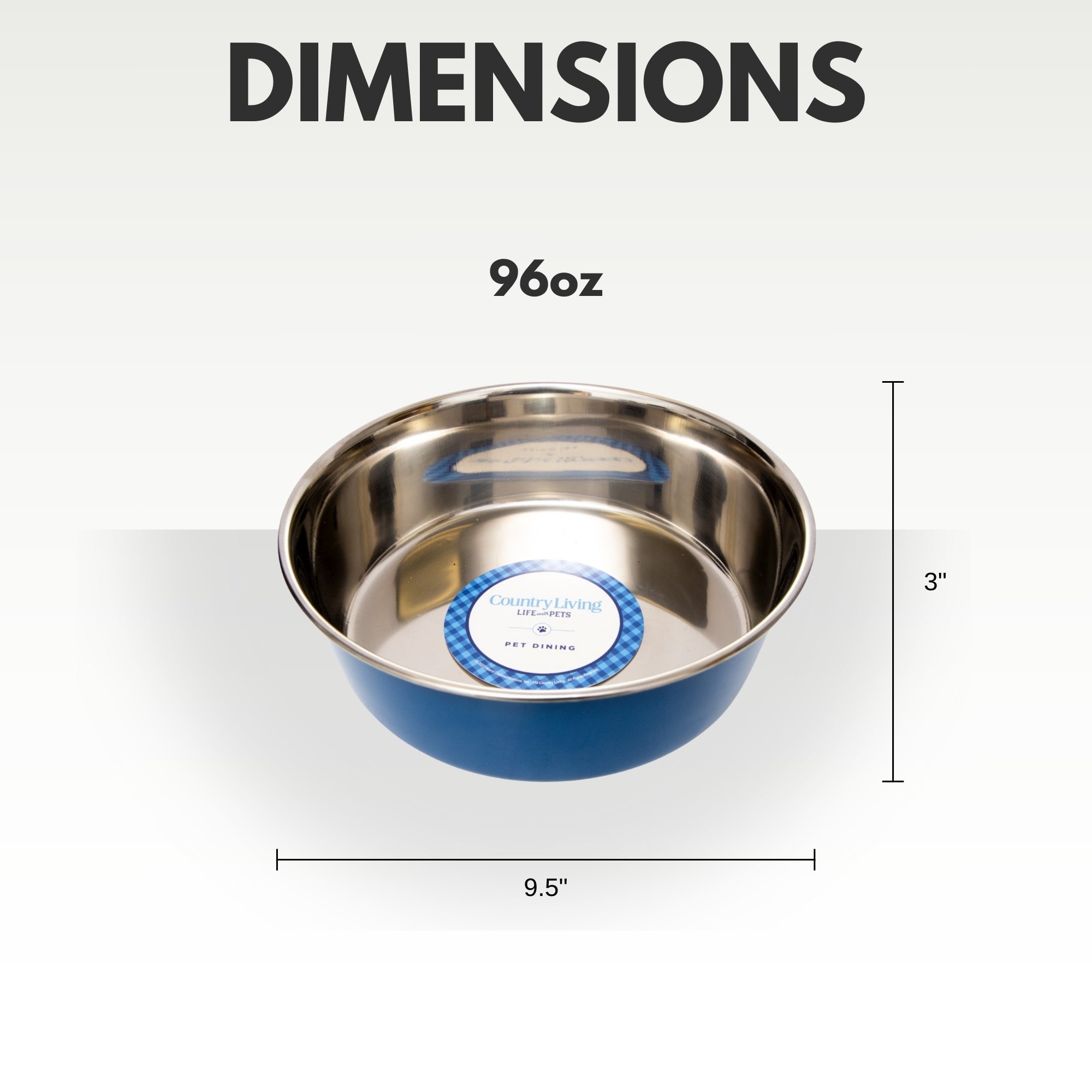 Country Living Set of 2 Heavy Gauge Stainless Steel Dog Bowls - Perfect for Food & Water