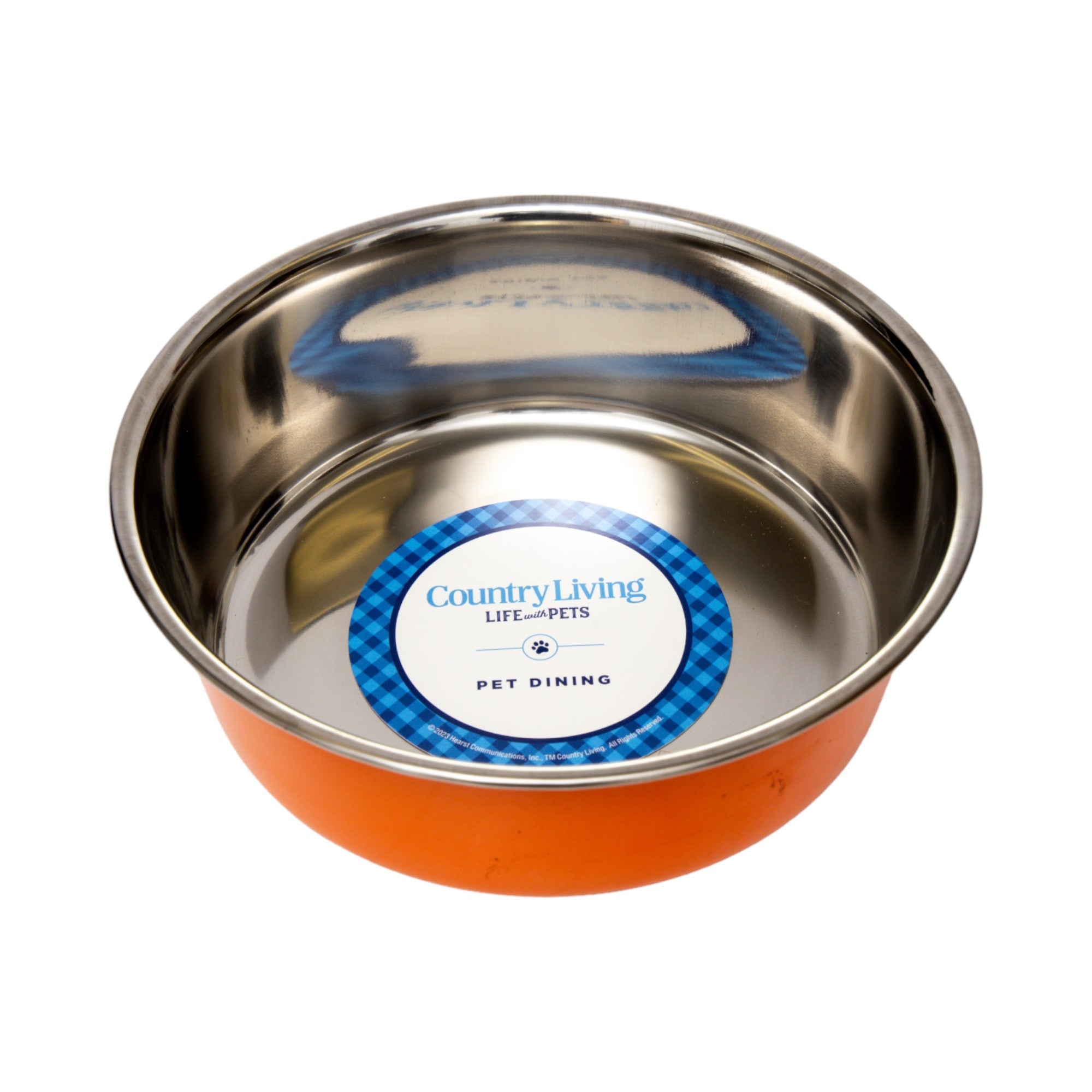 Country Living Set of 2 Heavy Gauge Stainless Steel Dog Bowls - Perfect for Food & Water