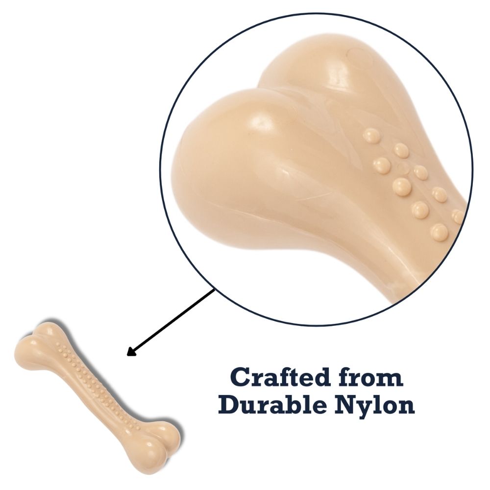 Country Living Nylon Chew Bone Dog Toy, Chicken Flavor, Small 6 Inch & Large 8 Inch