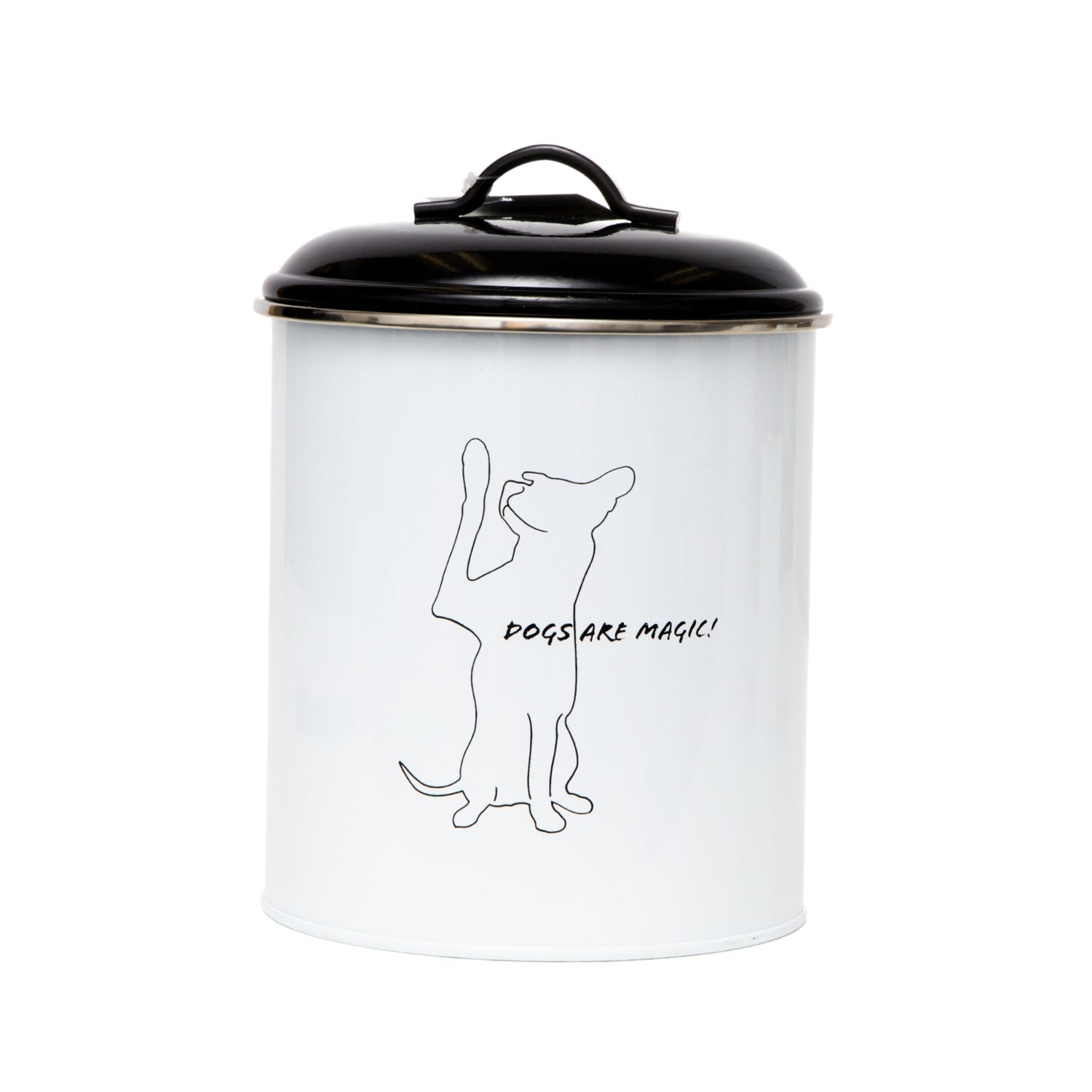 Country Living Set of 3 Pet Treat Storage Canisters  Black & White