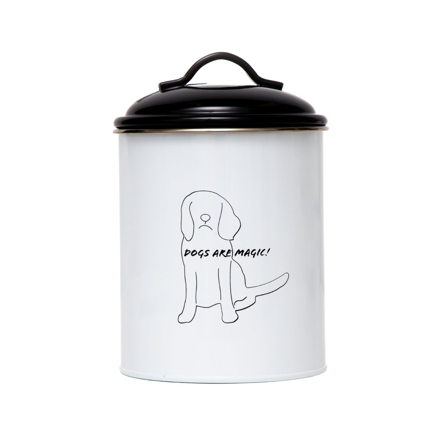Country Living Set of 3 Pet Treat Storage Canisters  Black & White
