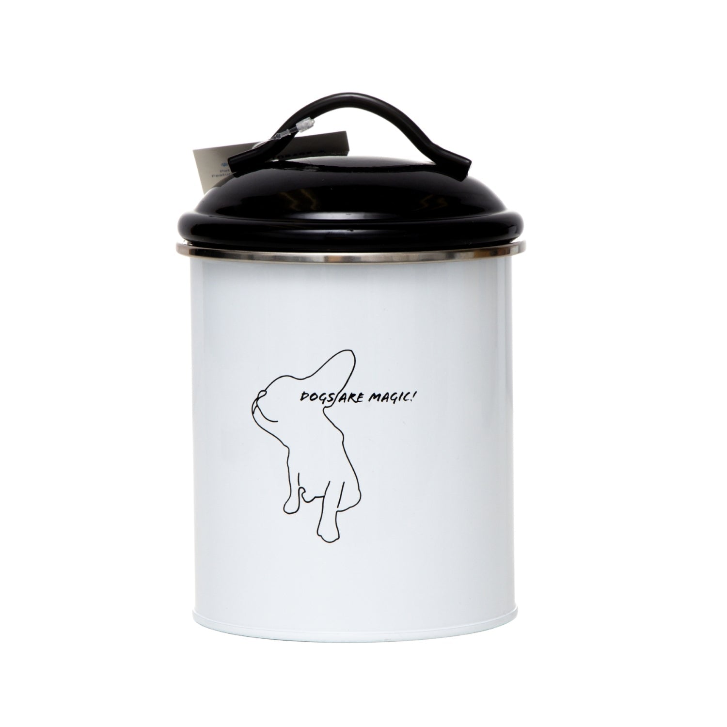 Country Living Set of 3 Pet Treat Storage Canisters  Black & White