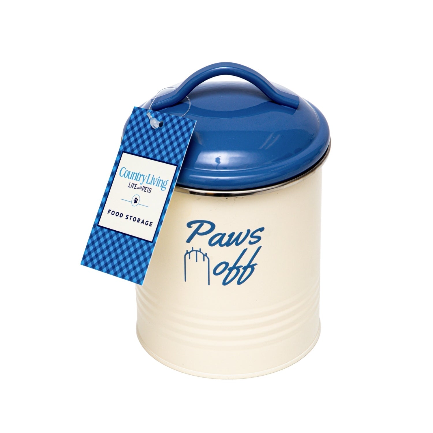 Country Living Set of 3 Pet Treat Canisters, Dog Treat Storage  French Blue Lid