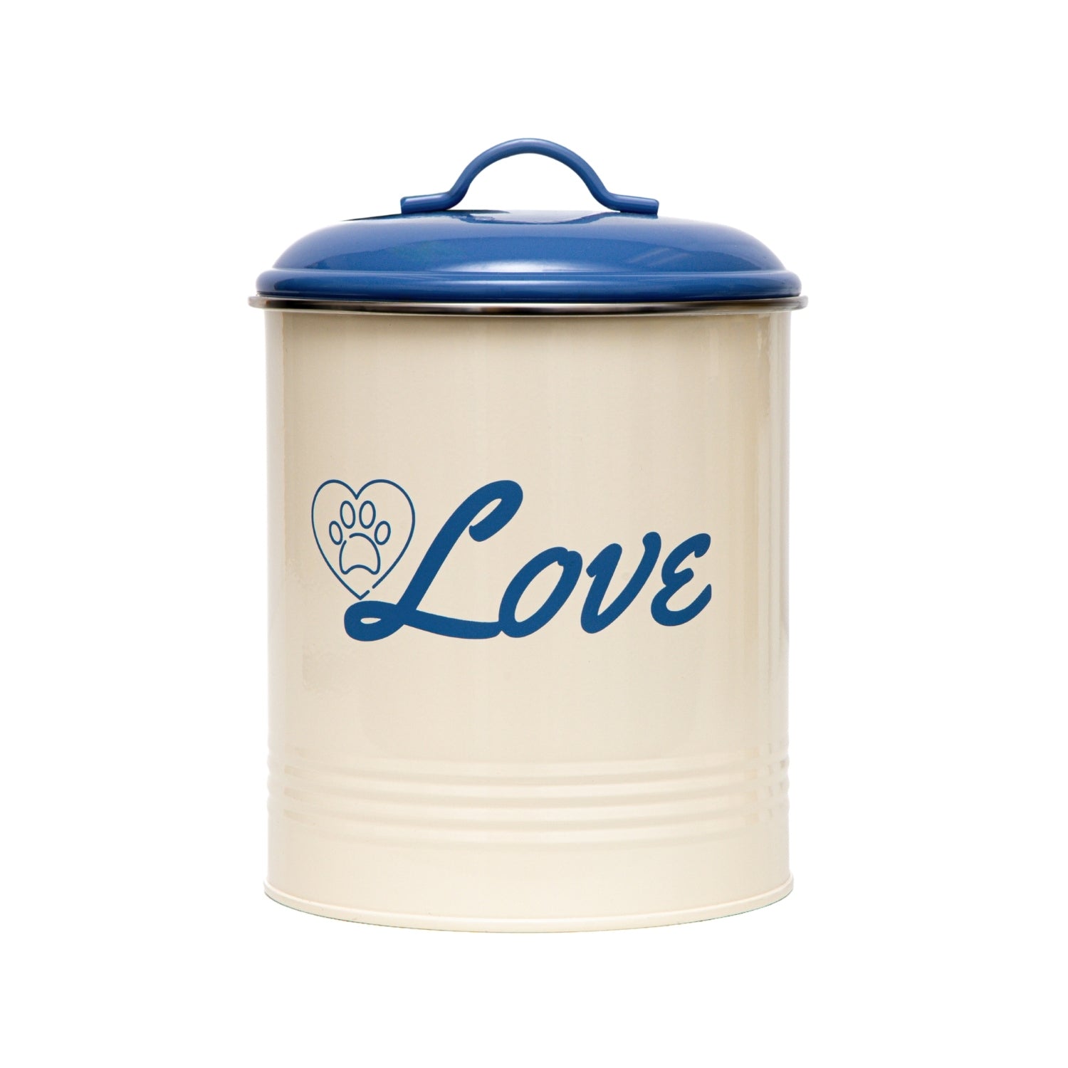 Country Living Set of 3 Pet Treat Canisters, Dog Treat Storage  French Blue Lid